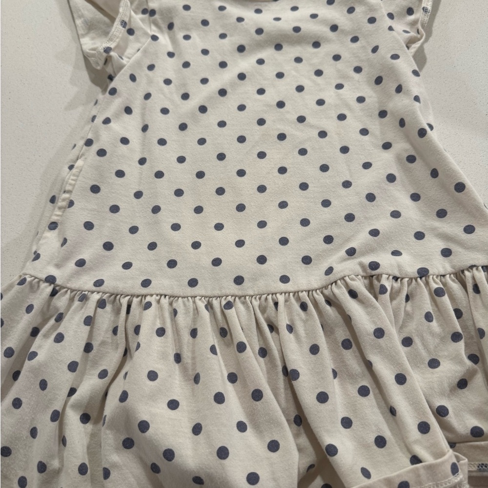 Wonder Nation Cream and Gray Polka Dot Toddler Dress (3T)